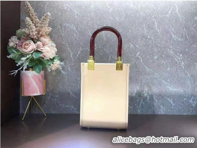 Trendy Design FENDI MINI SUNSHINE SHOPPER leather mini-bag 8BS051ABV Beige