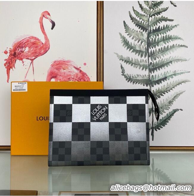 Luxury Cheap Louis Vuitton Damier Graphite Giant POCHETTE VOYAGE N60412 Black&White