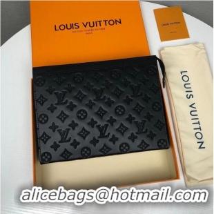 Grade Cheapest Louis Vuitton Monogram Eclipse POCHETTE VOYAGE MM M61692 Black