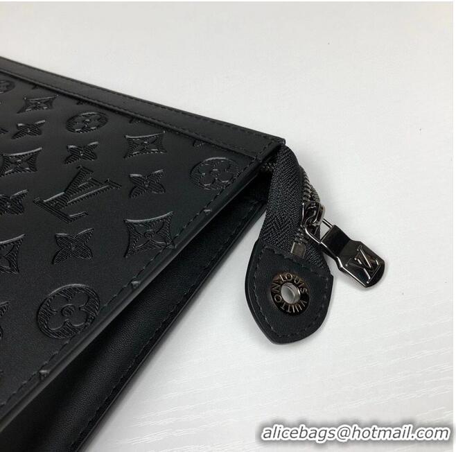 Grade Cheapest Louis Vuitton Monogram Eclipse POCHETTE VOYAGE MM M61692 Black