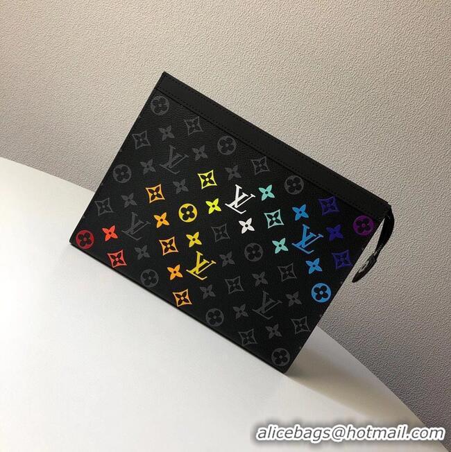 Best Price Louis Vuitton Monogram Eclipse POCHETTE VOYAGE MM M61692 Hand drawn Rainbow