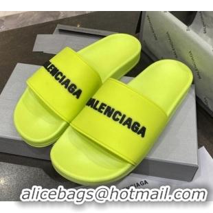 Top Grade Balenciaga Flat Slide Sandals 031007 Yellow 2021