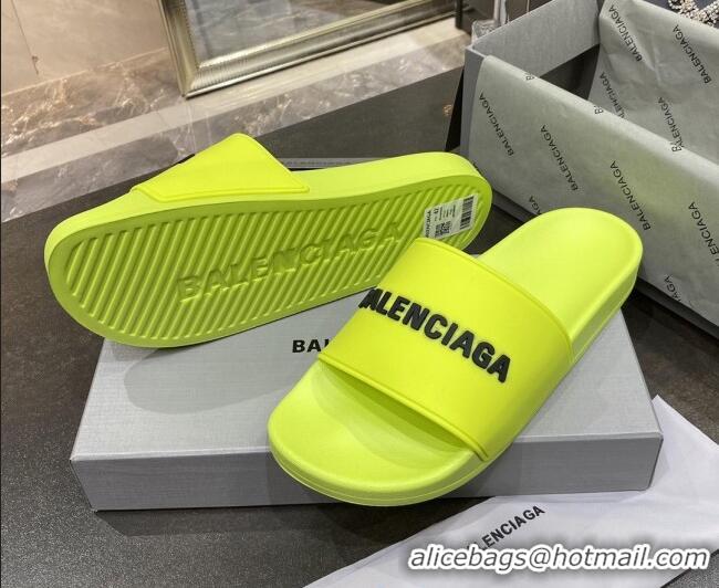 Top Grade Balenciaga Flat Slide Sandals 031007 Yellow 2021