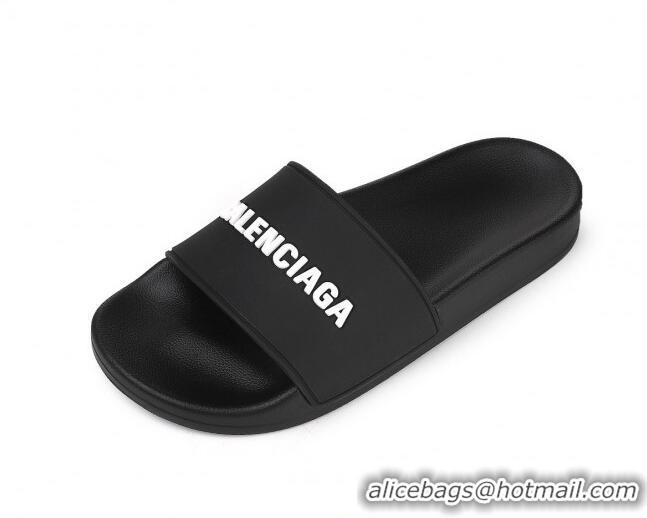 Hot Style Balenciaga Flat Slide Sandals 031007 Black 2021