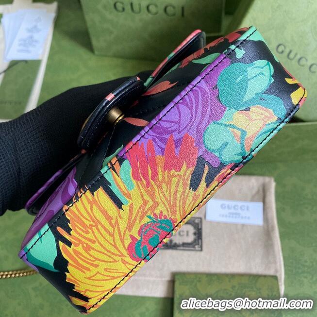 Best Product Gucci Dionysus Leather Super mini Bag 476433 Black Flower