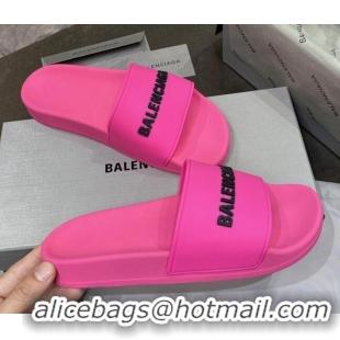 Best Luxury Balenciaga Flat Slide Sandals 031014 Pink 2021