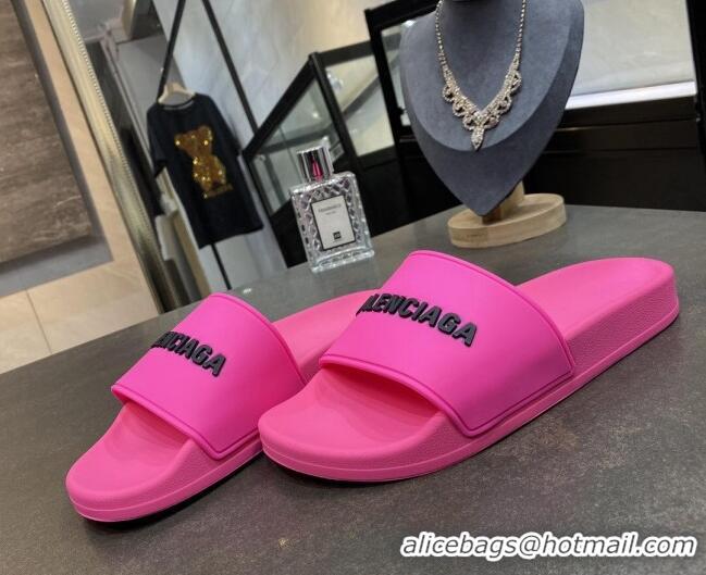 Best Luxury Balenciaga Flat Slide Sandals 031014 Pink 2021