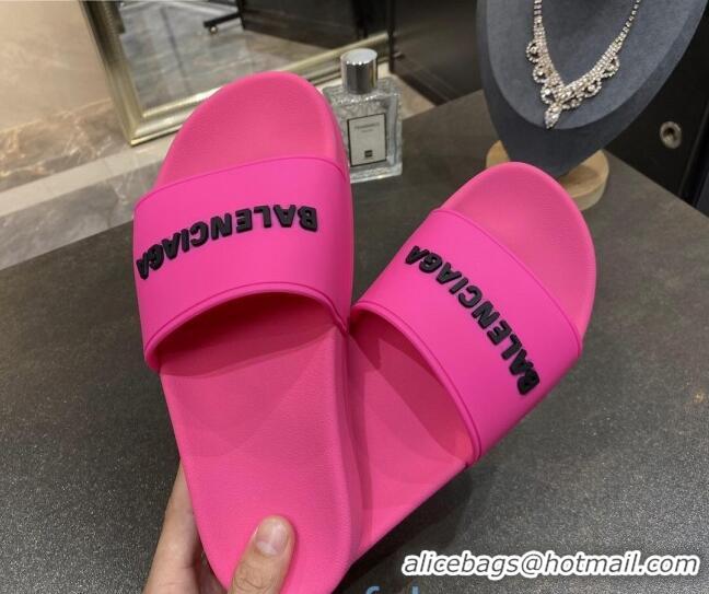 Best Luxury Balenciaga Flat Slide Sandals 031014 Pink 2021