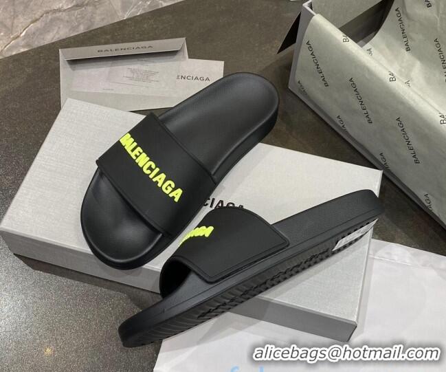 New Style Balenciaga Flat Slide Sandals 031014 Black 2021