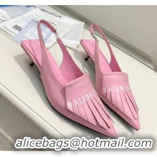 Affordable Price Balenciaga Tassel Slingback Pumps 3cm 031124 Pink