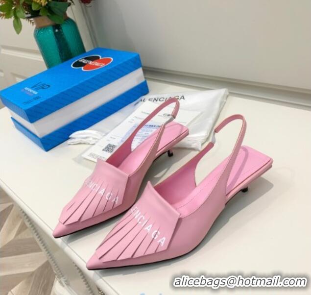 Affordable Price Balenciaga Tassel Slingback Pumps 3cm 031124 Pink