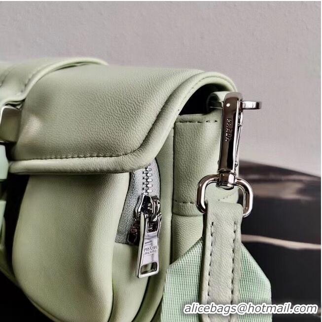 Trendy Design Prada Pocket nylon and brushed leather bag 1BD295 Green