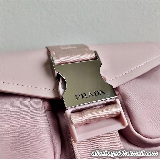 Well Crafted Prada Pocket nylon and brushed leather bag 1BD295 Pink