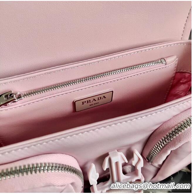 Well Crafted Prada Pocket nylon and brushed leather bag 1BD295 Pink