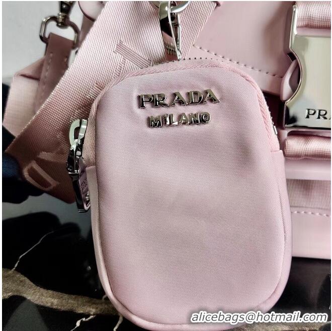 Well Crafted Prada Pocket nylon and brushed leather bag 1BD295 Pink