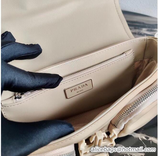 Cheapest Prada Pocket nylon and brushed leather bag 1BD295 Biscuits