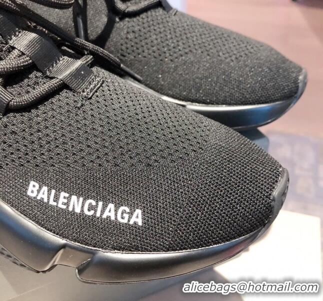 Best Product Balenciaga Speed Knit Sock Lace-up Boot Sneaker 051007 Black 2021