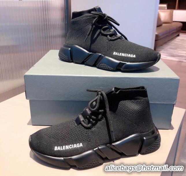 Best Product Balenciaga Speed Knit Sock Lace-up Boot Sneaker 051007 Black 2021