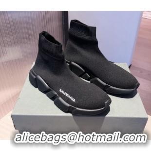 Classic Hot Balenciaga Speed Knit Sock Boot Sneaker 051009 Black 2021