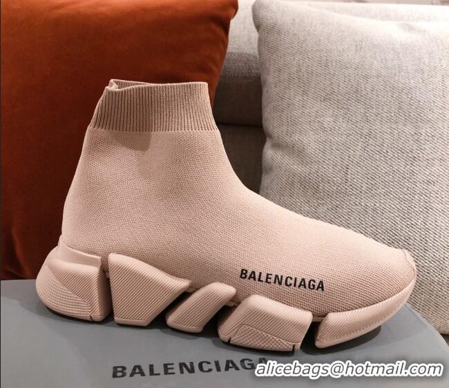 Best Grade Balenciaga Speed Knit Sock Boot Sneaker 051009 Nude 2021