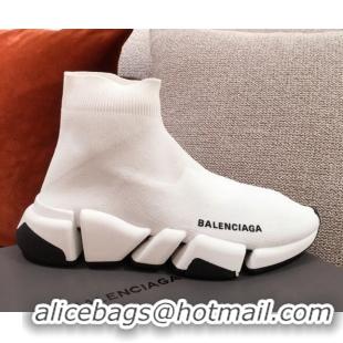 Top Design Balenciaga Speed Knit Sock Boot Sneaker 051009 White 2021