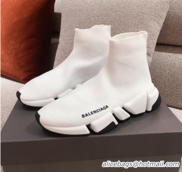 Top Design Balenciaga Speed Knit Sock Boot Sneaker 051009 White 2021