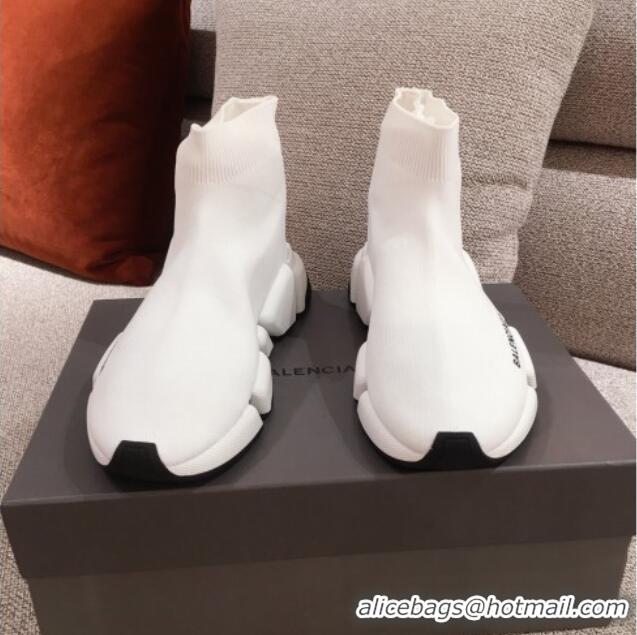 Top Design Balenciaga Speed Knit Sock Boot Sneaker 051009 White 2021