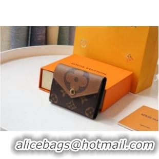 Good Quality Louis Vuitton Monogram Reverse Canvas ZOE WALLET M80725 Brown