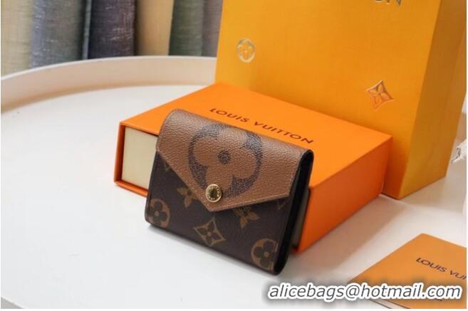 Good Quality Louis Vuitton Monogram Reverse Canvas ZOE WALLET M80725 Brown