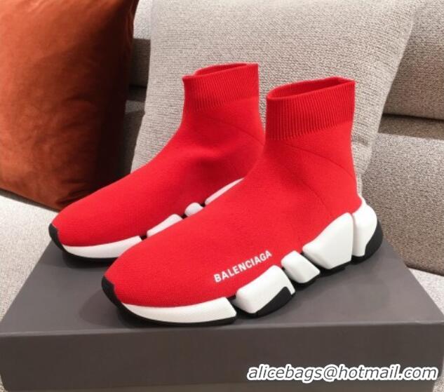 Cheap Price Balenciaga Speed Knit Sock Boot Sneaker 051009 Red 2021