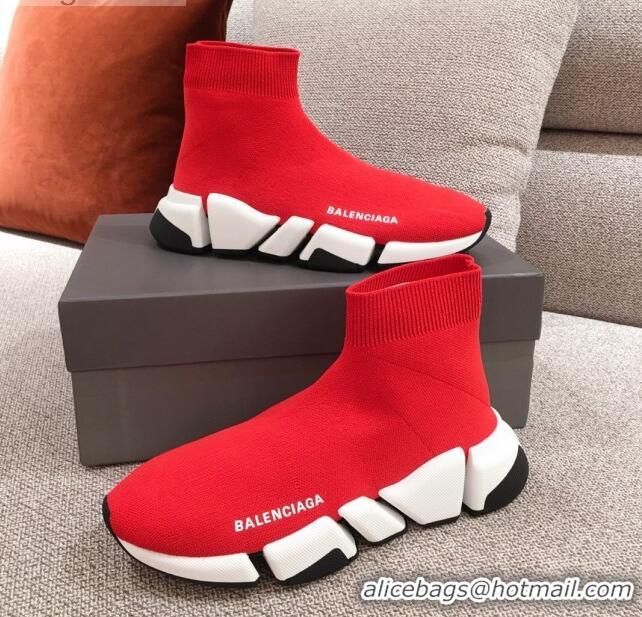 Cheap Price Balenciaga Speed Knit Sock Boot Sneaker 051009 Red 2021