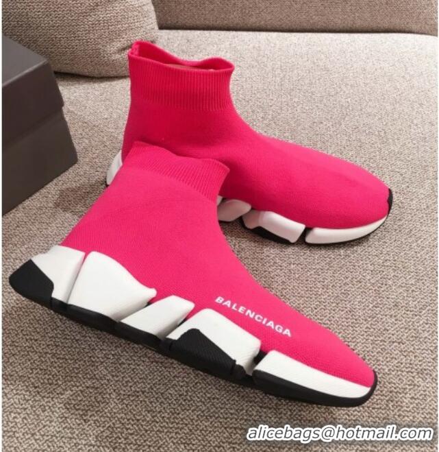 Top Quality Balenciaga Speed Knit Sock Boot Sneaker 051009 Pink 2021