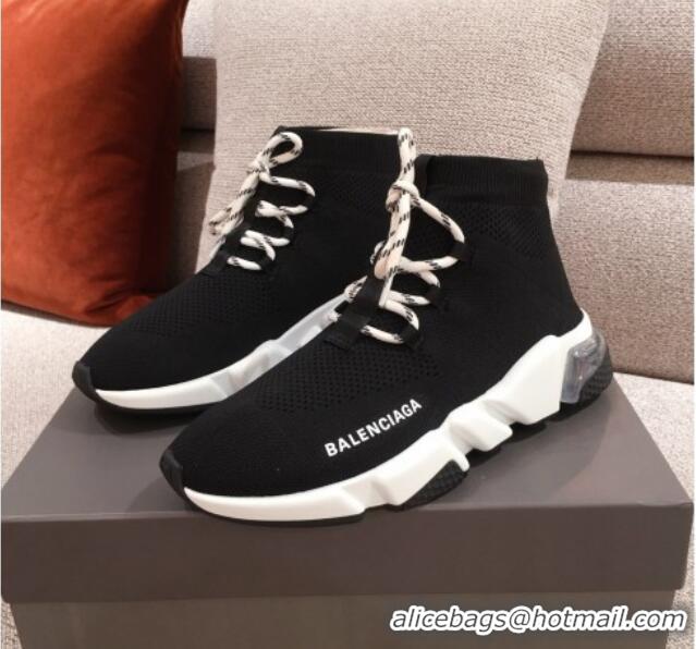 Pretty Style Balenciaga Speed Knit Sock Lace-up Boot Sneaker 051022 Black 2021