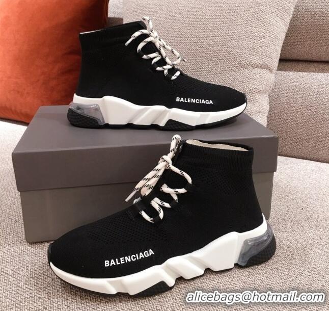 Pretty Style Balenciaga Speed Knit Sock Lace-up Boot Sneaker 051022 Black 2021