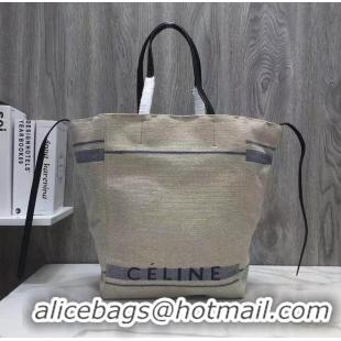 Buy Grade Celine Cabas Textile And Calfskin Tote Bag 192176 Blue