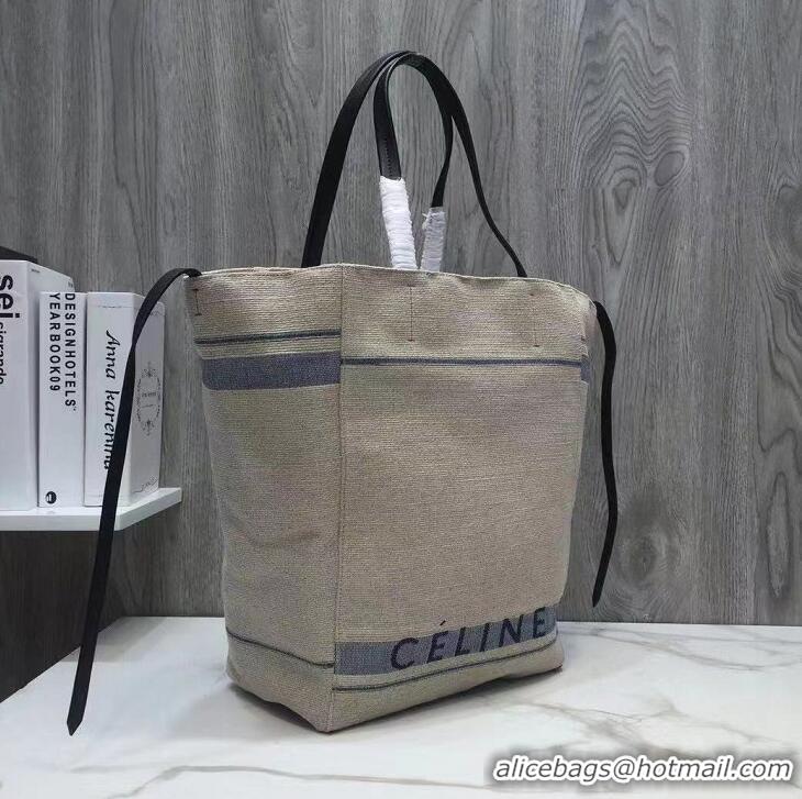 Buy Grade Celine Cabas Textile And Calfskin Tote Bag 192176 Blue