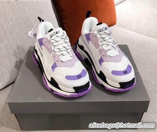 New Design Balenciaga Triple S Sneakers 051023 White/Purple 2021