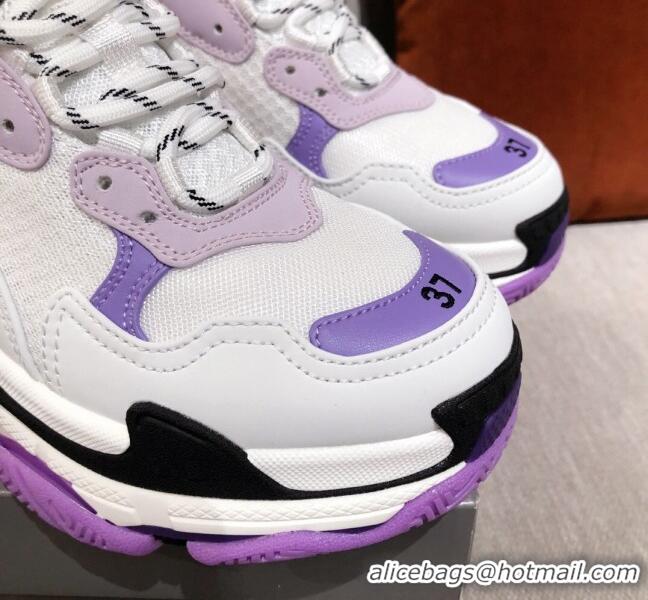 New Design Balenciaga Triple S Sneakers 051023 White/Purple 2021