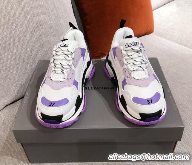 New Design Balenciaga Triple S Sneakers 051023 White/Purple 2021