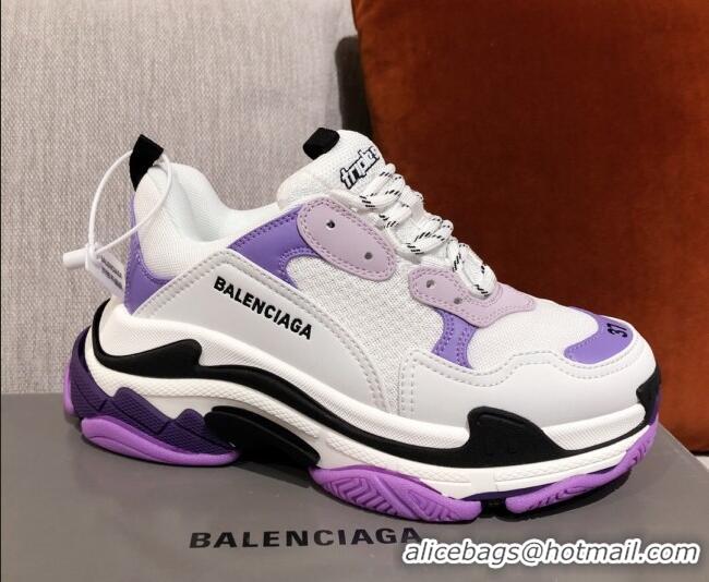 New Design Balenciaga Triple S Sneakers 051023 White/Purple 2021