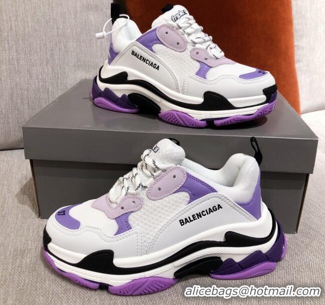 New Design Balenciaga Triple S Sneakers 051023 White/Purple 2021