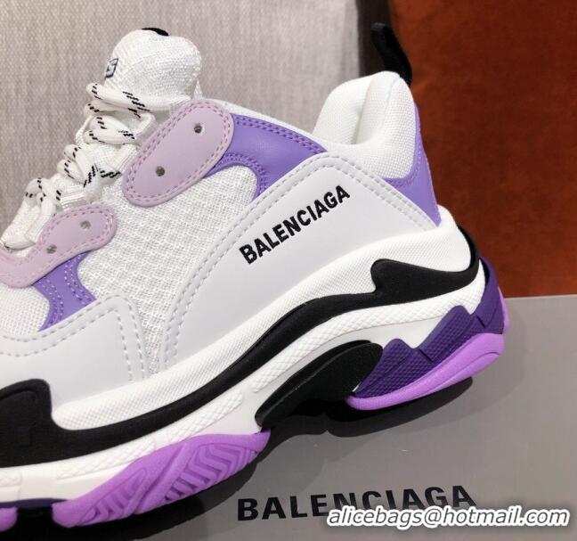 New Design Balenciaga Triple S Sneakers 051023 White/Purple 2021