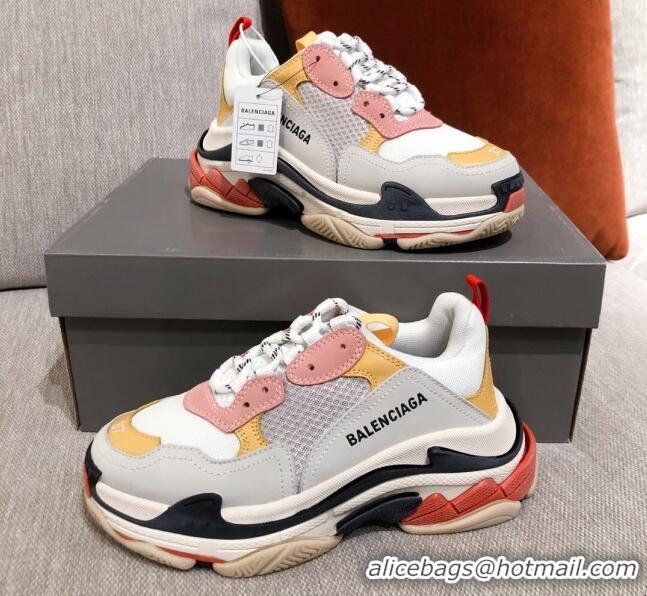 Well Crafted Balenciaga Triple S Sneakers 051023 White/Yellow 2021