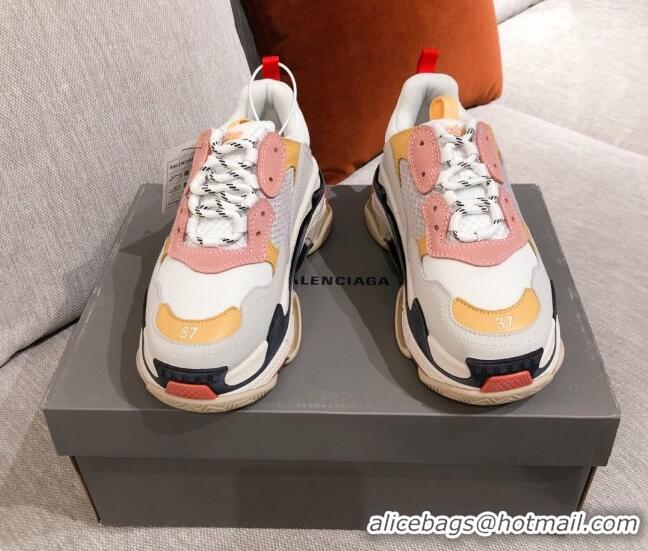 Well Crafted Balenciaga Triple S Sneakers 051023 White/Yellow 2021