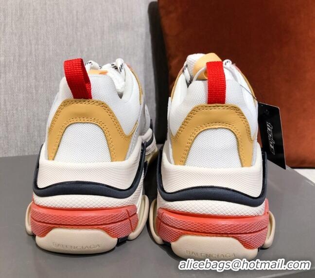 Well Crafted Balenciaga Triple S Sneakers 051023 White/Yellow 2021