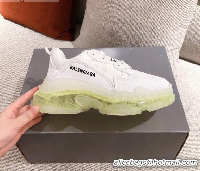 Best Quality Balenciaga Triple S Sneakers 051023 White/Green 2021