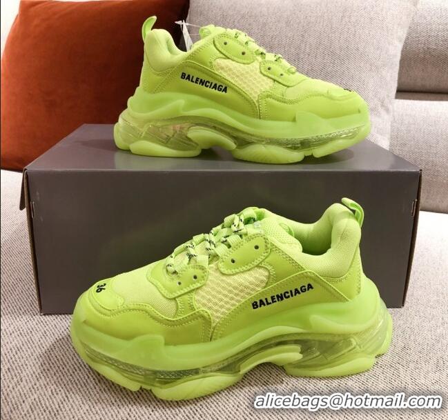 Cute Style Balenciaga Triple S Sneakers 051023 Green 2021