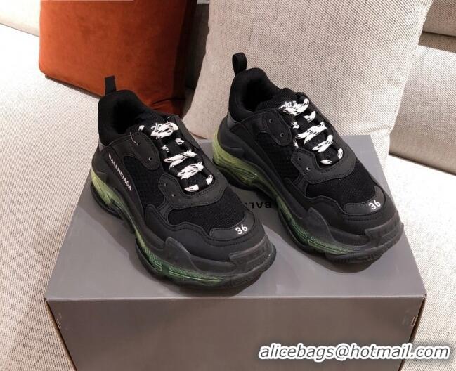 Best Luxury Balenciaga Triple S Sneakers 051023 Black/Green2021