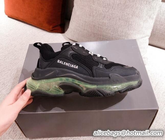 Best Luxury Balenciaga Triple S Sneakers 051023 Black/Green2021