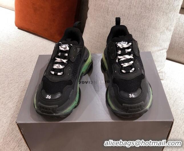 Best Luxury Balenciaga Triple S Sneakers 051023 Black/Green2021